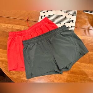 Zella Gray and Red Athletic Shorts